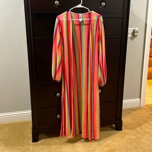 Pink Coconut Boutique multi colored knit duster sweater